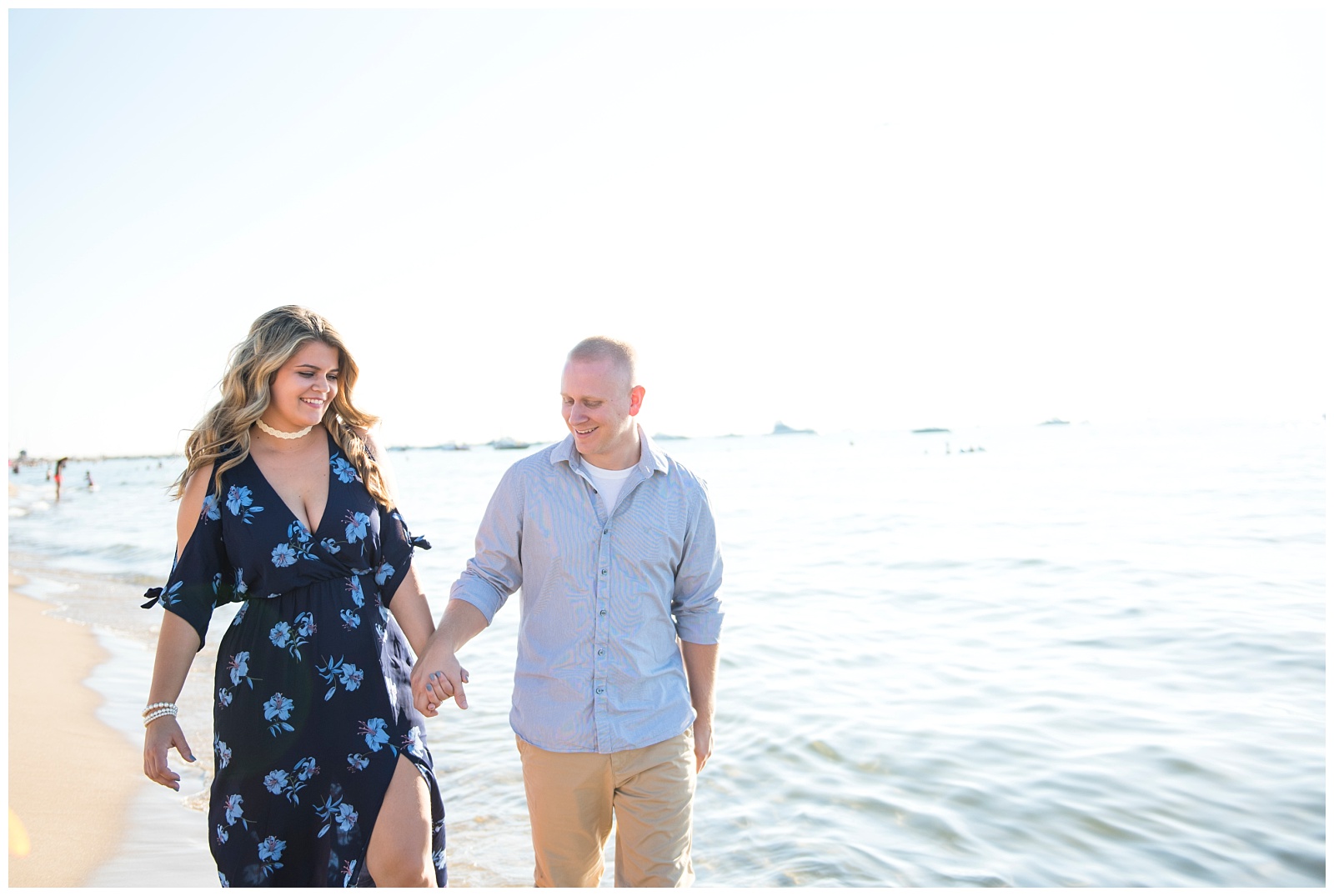 Holland couple beach and woods engagement session at Riley Trails and Lake Michigan