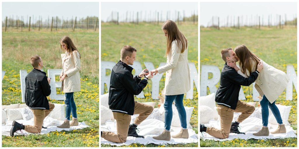 proposal, marry me, she said yes, winery, engagement