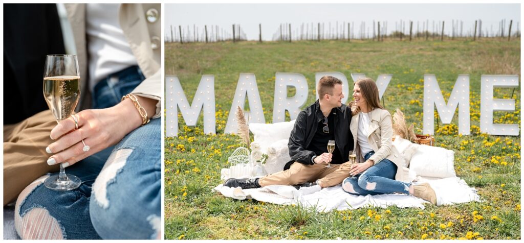 proposal, marry me, she said yes, winery, engagement