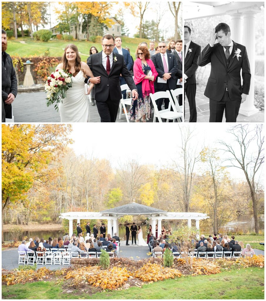 English Inn Fall wedding outdoor ceremony