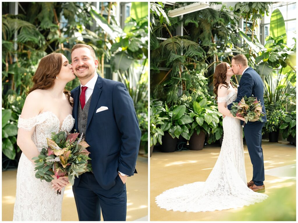 green house wedding, bride and groom, downtown market