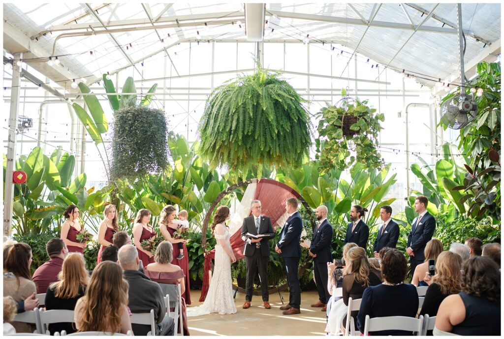green house wedding, indoor ceremony, downtown market
