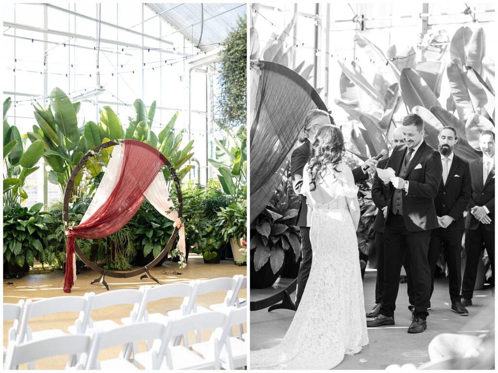 green house wedding, indoor ceremony, downtown market