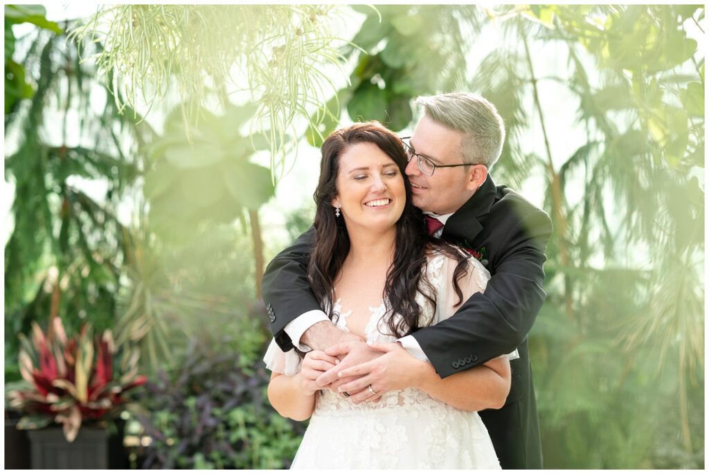 Michigan wedding, grand rapids, greenhouse, indoor wedding, bride and groom, downtown market