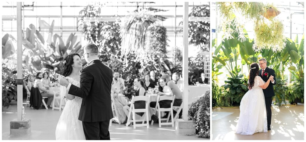 Michigan wedding, grand rapids, greenhouse, indoor wedding, reception