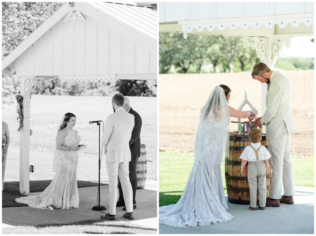 The gathering, Michigan wedding, rustic wedding, bride and groom