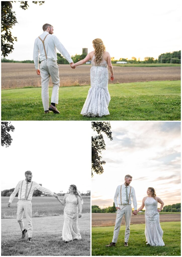 The gathering, Michigan wedding, rustic wedding, bride and groom