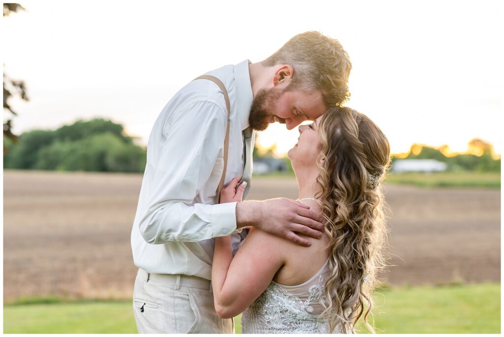 The gathering, Michigan wedding, rustic wedding, bride and groom