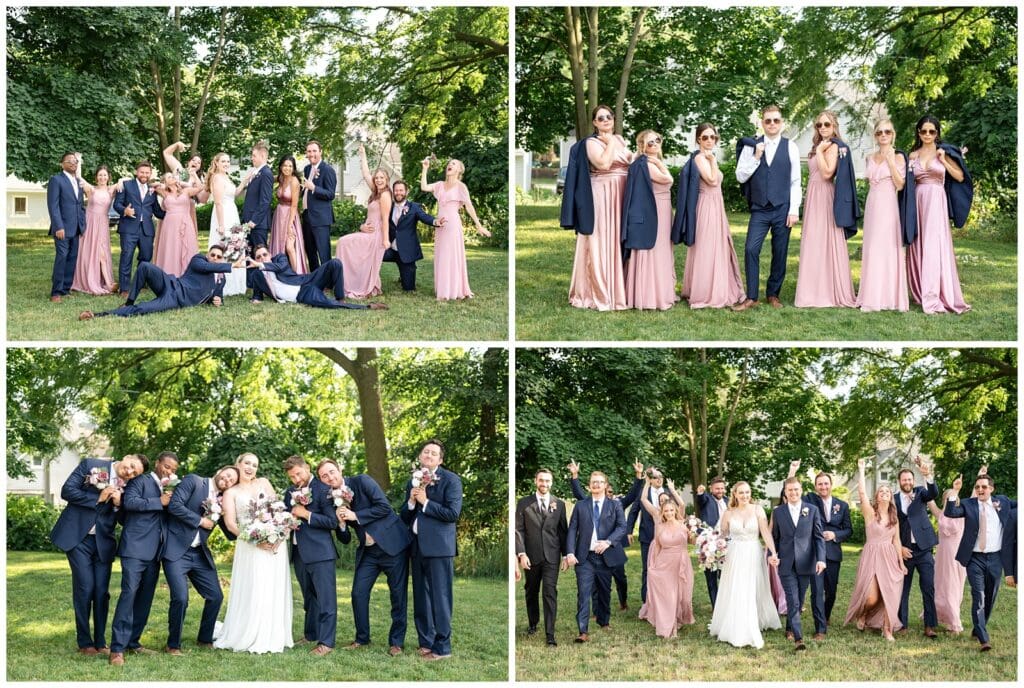 grand rapids, downtown, wedding, wedding party, bridesmaids, groomsmen