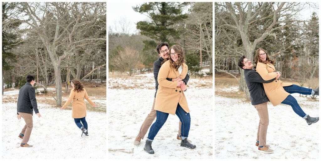 winter engagement, holland Michigan, Saugatuck dunes, engagement session, couples photos, west Michigan photographer