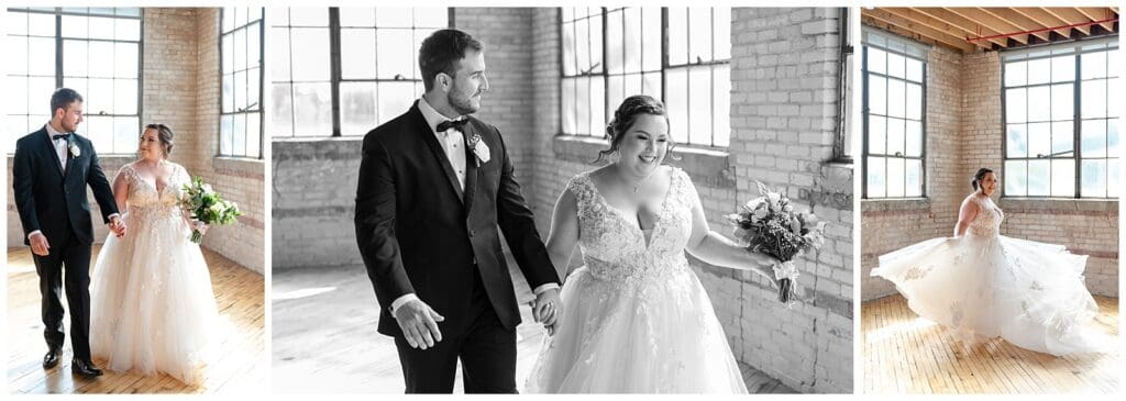 grand rapids wedding, cheney place, industrial wedding, bride and groom, wedding photos