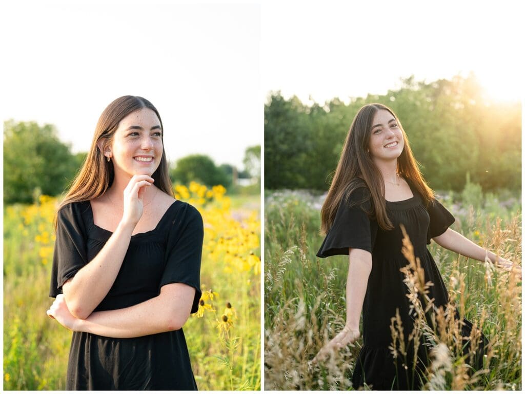 senior photos, senior session, portraits, downtown holland, holland michigan, wild flower field